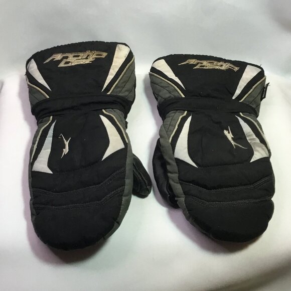 Vintage Arctic Cat Insulated Mittens Unisex Kid's Black Size M VGUC - Picture 1 of 6